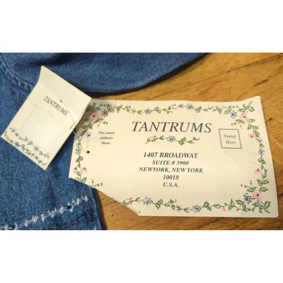 Vtg NWT Tantrums Blue Denim Jacket/Shirt LS Button Front Trim Women's Sz M New - Picture 4 of 11